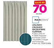 Mainstays Unlined Crushed Microfibre Curtain-Per Drop