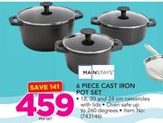 Mainstays 6 Piece Cast Iron Pot Set-Per Set