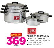 Hart 10 Piece Aluminium Solid Lid Pot Set-Per Set
