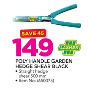 Lasher Poly Handle Garden Hedge Shear Black