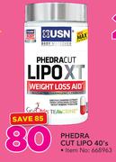USN Phedra Cut Lipo-40's 