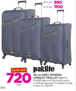 Paklite 71Cm Grey Spinner Upright Trolley