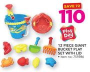 Play Day 12 Piece Giant Bucket Play Set With Lid