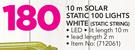 Santa's Trading 10m Solar Static 100 Lights White