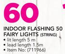 Santa's Trading Indoor Flashing 50 Fairy Lights String