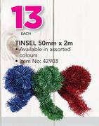 Santa's Trading Tinsel 50mmx2m-Each