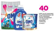 Omo Auto Washing Powder 2kg/Auto Washing Liquid 1.5Ltr Or Auto Washing Capsules 14's Pack-Each