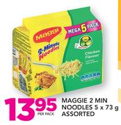 Maggie 2 Minute Noodles Assorted-5x73g Per Pack