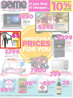Game Namibia : Windhoek Unbeatable Prices For You (25 Oct - 8 Nov 2017), page 1