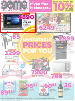 Game Namibia : Windhoek Unbeatable Prices For You (25 Oct - 8 Nov 2017), page 1