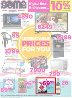 Game Namibia : Windhoek Unbeatable Prices For You (25 Oct - 8 Nov 2017), page 1