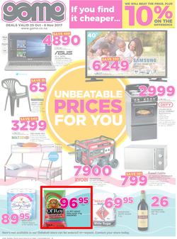 Game Namibia : Windhoek Unbeatable Prices For You (25 Oct - 8 Nov 2017), page 1