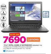 Lenovo 15.6" Intel Core i3 Notebook IDEAPAD 110