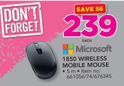 Microsoft 1850 Wireless Mobile Mouse-Each
