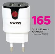 Swiss 3.1A USB Wall Charger