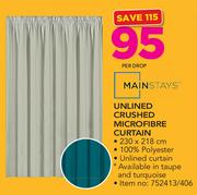 Mainstays Unlined Crushed Microfibre Curtain-Per Drop