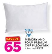 Vita Sleep Memory And Foam Premium Chip Pillow Mix