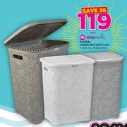 Miss Molly Floral Linen Bin With Lid-Each