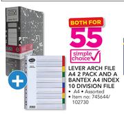 Simple Choice Lever Arch File A4 Pack And A Bantex A4 Index 10 Division File