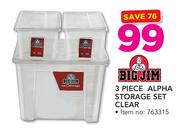 Big Jim 3 Piece Alpha Storage Set Clear
