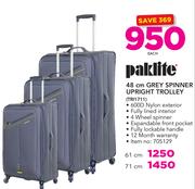 Paklite 61cm Grey Spinner Upright Trolley(TRI1711)-Each