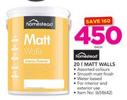 Homestead Matt Walls-20Ltr Each
