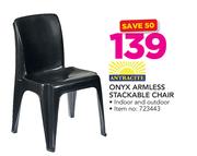 Antracite Onxy Armless Stackable Chair