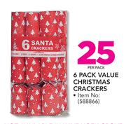 6 Pack Value Christmas Crackers-Per Pack