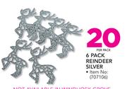 6 Pack Reindeer Silver-Per Pack