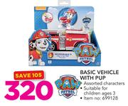 Paw Patrol Basic Vehicle With Pup