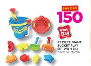 Play Day 12 Piece Giant Bucket Play Set With Lid