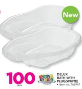 Baby Care Delux Bath With Plug(White)