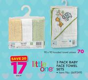 Little One 3 Pack Baby Towel Sets-Each