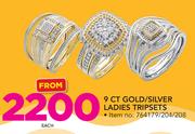 9 CT Gold/Silver Ladies Tripset-Each