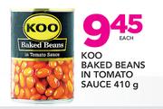 Koo Baked Beans In Tomato Sauce-410g Each