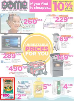 Game Malawi : Unbeatable Prices For You (25 Oct - 8 Nov 2017), page 1