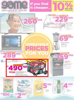 Game Malawi : Unbeatable Prices For You (25 Oct - 8 Nov 2017), page 1