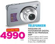 Telefunken máquina de fotografar digital preta ou prateada 8MP-cada