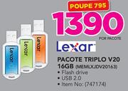 Lexar Pacote Triplo V20 16GB MEMLXJDV20163-por pacote