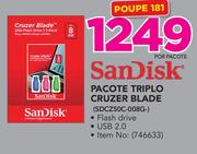 Sandisk Pacote Triplo Cruzer Blade SDCZ50C-008G-por pacote