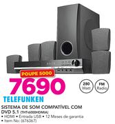 Telefunken Sistema de som compatível com DVD 5.1 THT-6000HDMIA