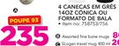 4 Canecas em gres 14Oz conica ou Formato de bala