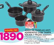 Bon Voyage 7 Pecas jogo de Panelas Antiaderentes com Tampa Solidas NCK07291