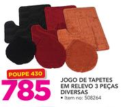3 Pecas Diversas jogo de Tapetes em relevo