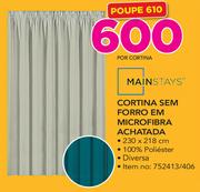Mainstays Cortina sem Forró em Microfibra Achatada 230x218cm-por cortina