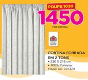 Always Home Cortina Forrada em 2 Tons 230x218cm-por cortina