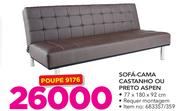 Sofá -cama Castanho ou Preto Aspen 77x180x92