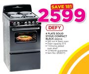 Defy 4 Plate Solid Stove Compact Black DSS514