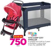 Little One Vito Camp Cot/Stroller-Each