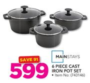Mainstays 6 Piece Cast Iron Pot Set